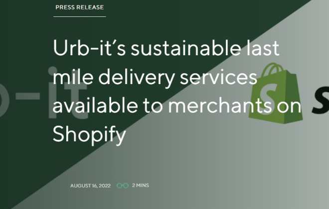 Shopify與法國物流商Urb-it合作完成最后一英里物品交付
