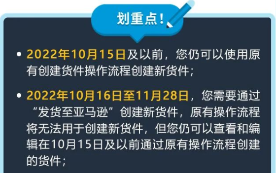 10月16日起“發送至亞馬遜”將取代以往創建貨件操作流程