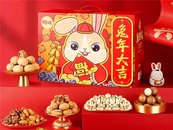 百草味布局特通渠道，開啟年貨禮盒團購!