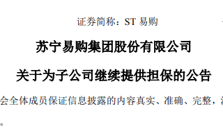 蘇寧易購為蘇寧國際繼續(xù)提供9900萬美元擔(dān)保