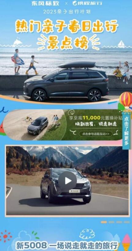 攜程與東風標致達成合作 發布“2023親子出行計劃”