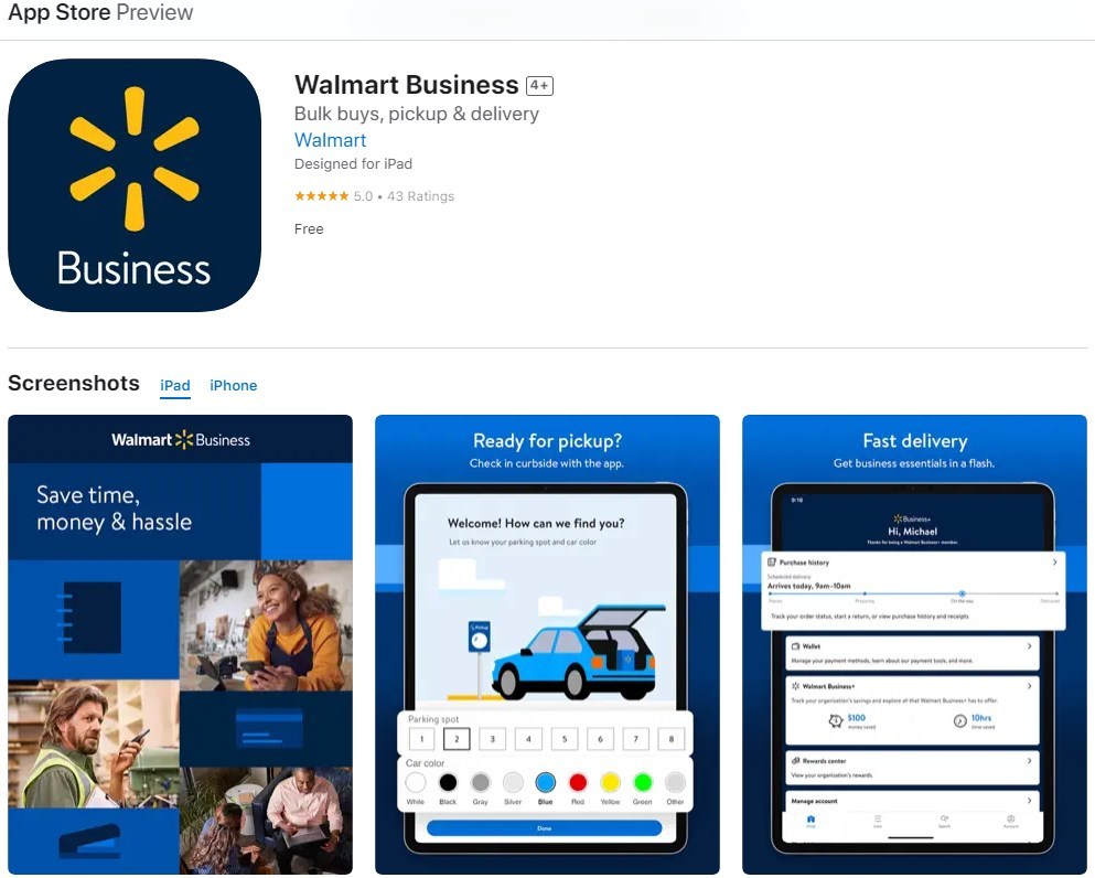 沃爾瑪推出B2B購物應用程序Walmart Business