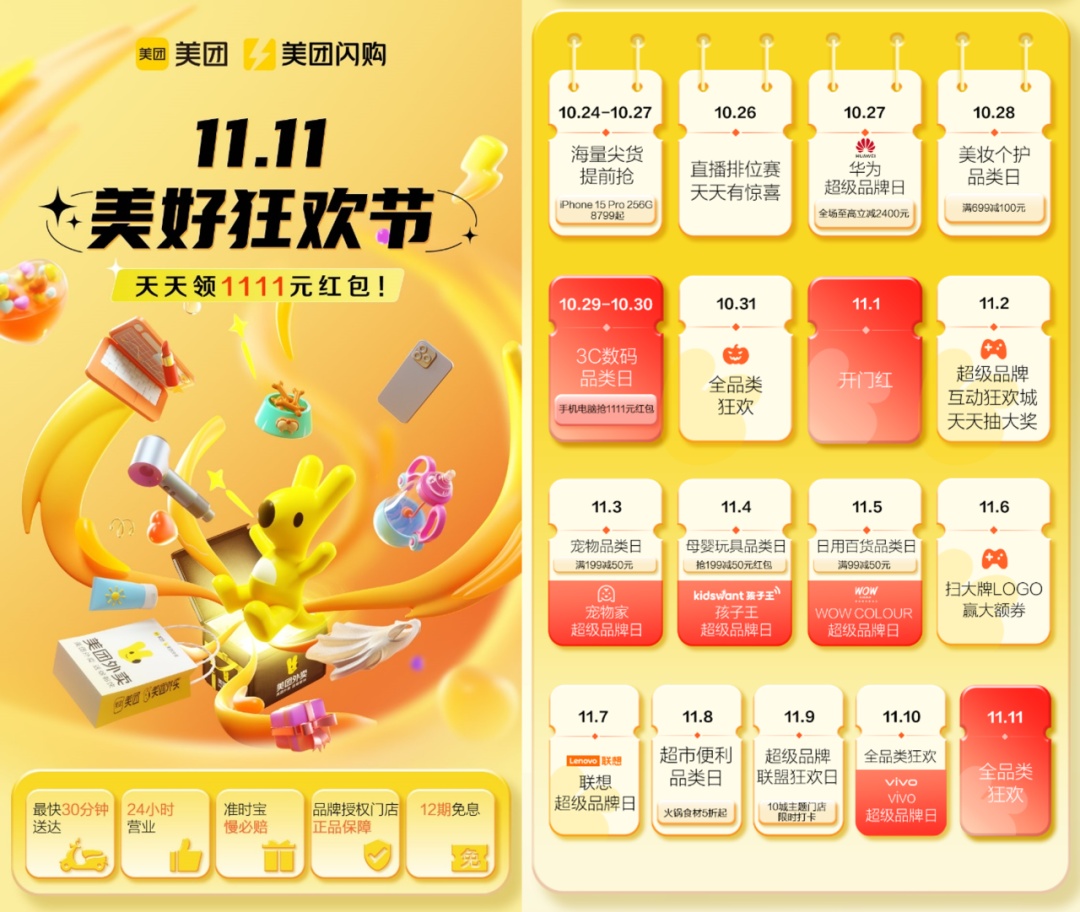 美團閃購聯合超80萬線下門店開啟雙11活動
