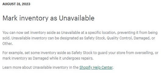 Shopify庫存狀態新增產品不可售狀態