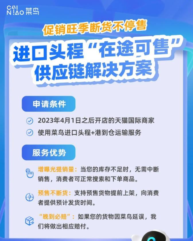 菜鳥聯合天貓國際推出進口頭程“在途可售”方案