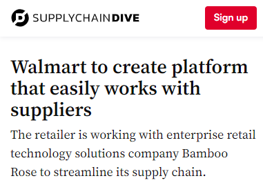 沃爾瑪與Bamboo Rose合作創建新企業采購平臺