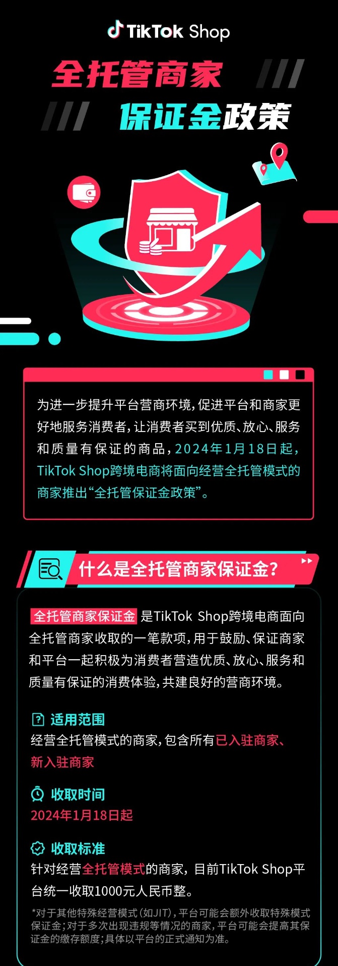 TikTok Shop全托管保證金政策即將上線