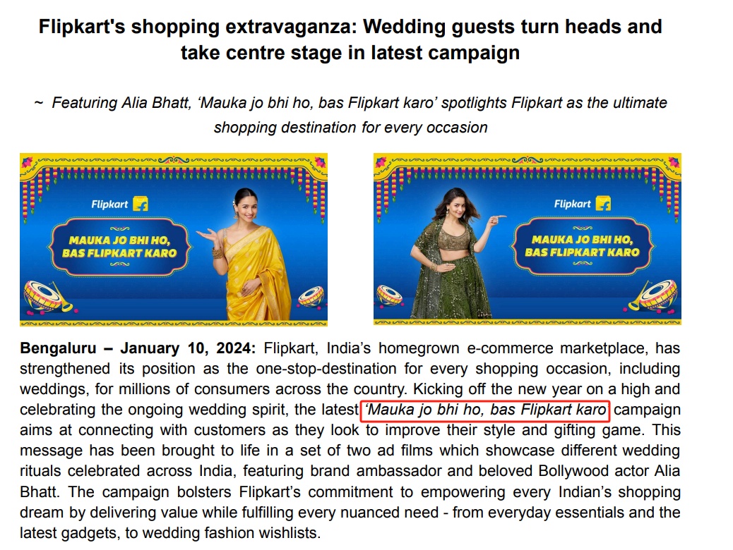 Flipkart推出婚禮購物營銷活動