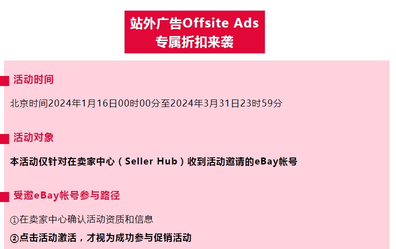 eBay推出站外廣告Offsite Ads專屬折扣