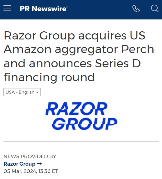 亞馬遜聚合商Razor完成8000萬歐元D輪融資