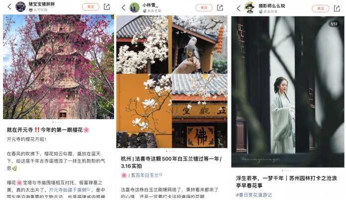 美團：3月“國風賞花”相關筆記數環比增長400%