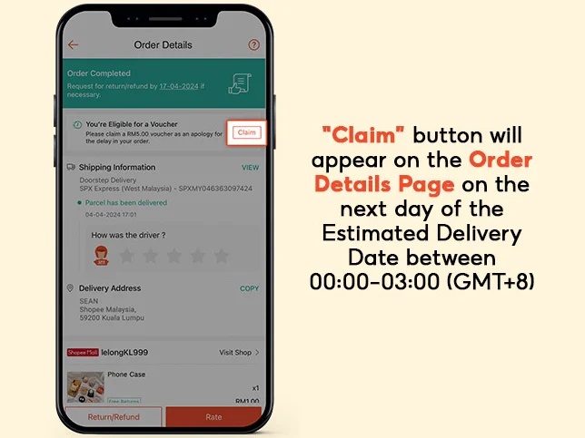Shopee馬來站：2024年5月6日起推出“準時送達保證”服務